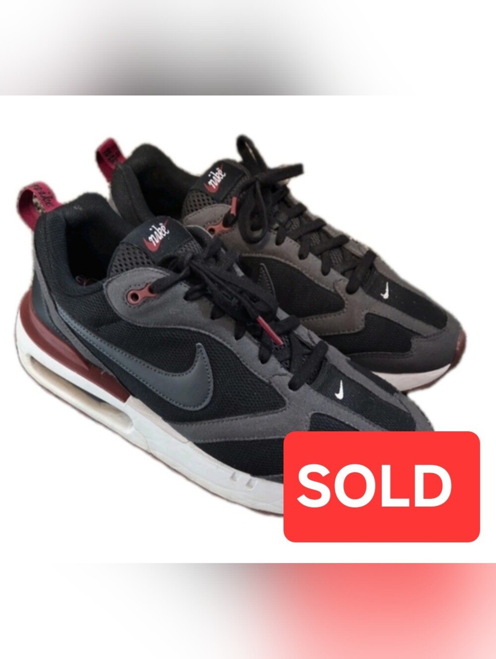 Nike Air Max Dawn Blk/Red Athletic Running Walking Sneakers US Men's Size 9.5 - Picture 1 of 11